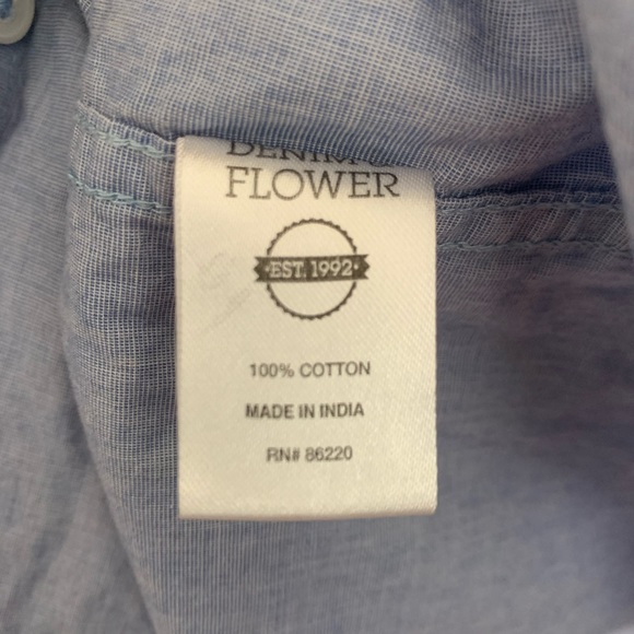 Denim and Flowers Slim Fit Dress Shirt Medium - Picture 3 of 3